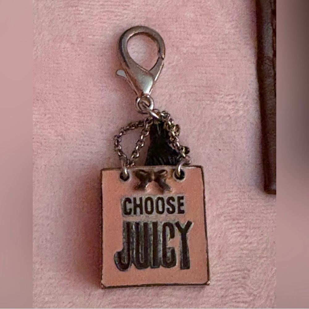 Juicy Couture Pink and Silver Shopping Bag Charm for Bracelet